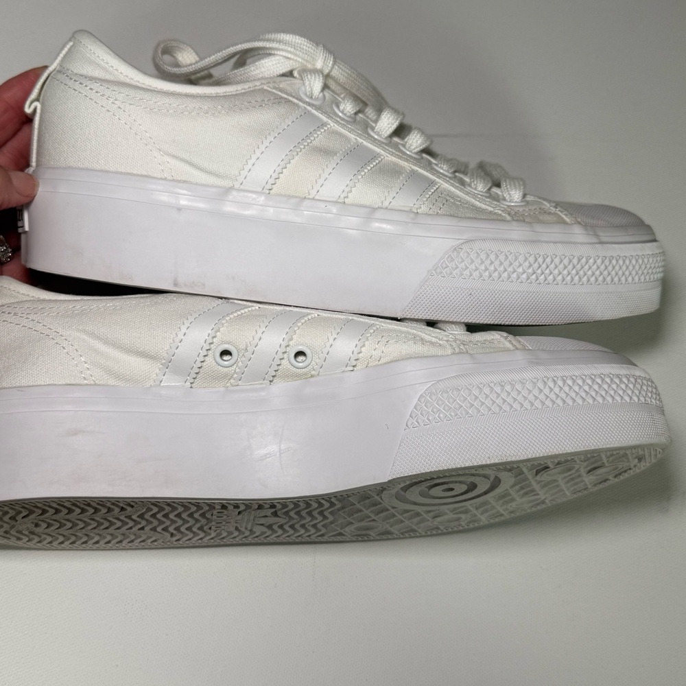 adidas Nizza Platform Sneakers – Triple White – Women’s US 9 - Picture 9 of 9